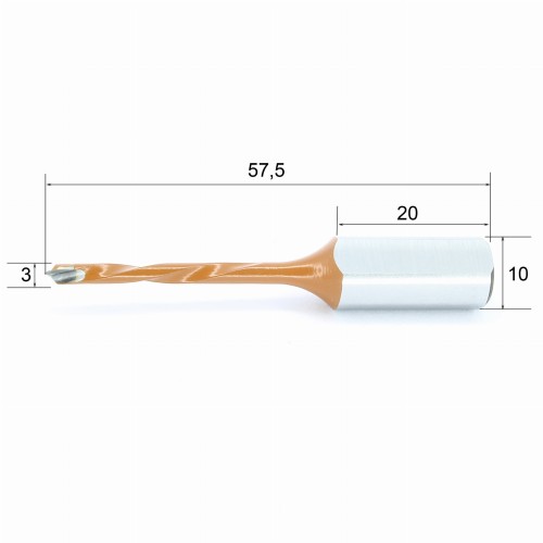 wiertło nieprzelotowe HM 3x57 s10 lewe