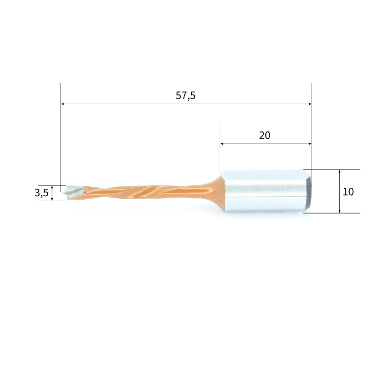 wiertło nieprzelotowe HM 3,5x57 s10x20 lewe